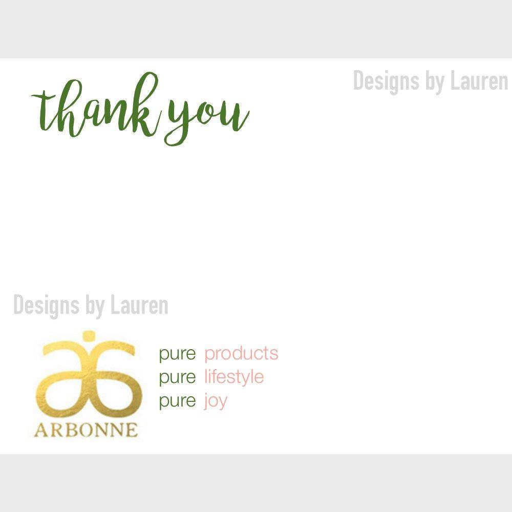 Arbonne Gold Logo - Arbonne Gold Thank You Cards – Five Plates | Balancing Health + Family