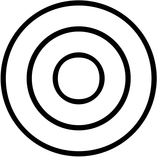 Black Target Circle Logo - Aim, bullseye, circle, goal, target icon