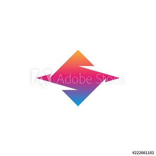Two Rhombus Logo - Letter S logo abstract hooked geometric shape of the intersection