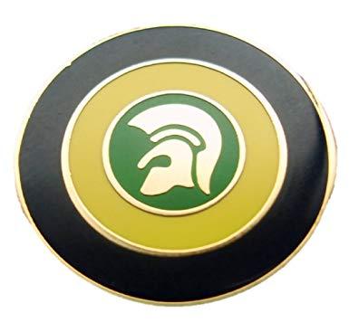 Black Target Circle Logo - Trojan Jamaica Target Circle Enamel Pin Badge Black Yellow Green