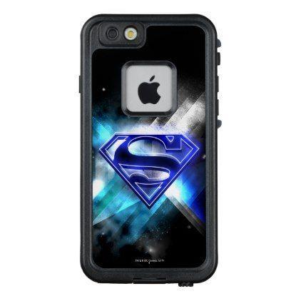 Crystal Blue and White Superman Logo - Superman Stylized | Blue White Crystal Logo LifeProof FRĒ iPhone 6 ...