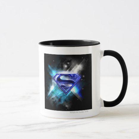 Crystal Blue and White Superman Logo - Superman Stylized | Blue White Crystal Logo Mug | Superman ...
