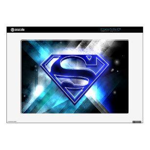 Crystal Blue and White Superman Logo - Superman Logo Laptop Skins & Decals | Zazzle