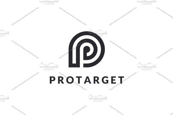 Black Target Circle Logo - Pro Target - P Logo ~ Logo Templates ~ Creative Market