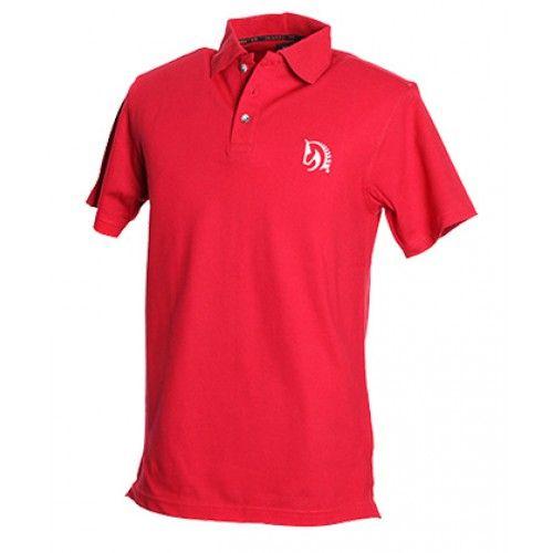 Red Qu Logo - Quagga Mens Red Polo Shirt, White logo