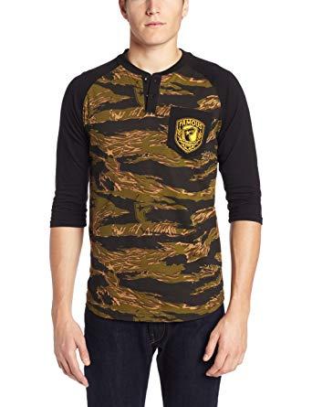 Camo Famous Stars and Straps Logo - Famous Stars and Straps - Mens Tiger Raglan, X-Large, Tiger Camo ...