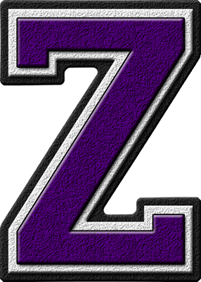 Purple Letter Z Logo - Presentation Alphabets: Purple Varsity Letter Z