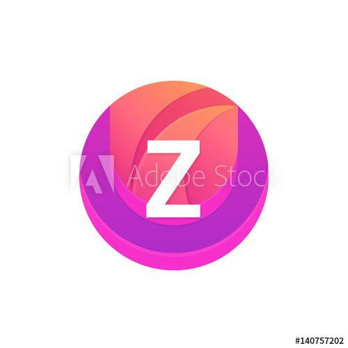 Purple Letter Z Logo - Letter Z logo abstract circle shape element. Vector round company ...