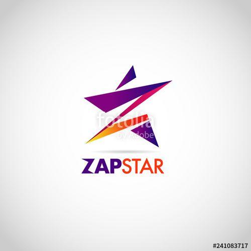 Purple Letter Z Logo - Colorful Zap Star With Letter Z Logo Sign Symbol Icon