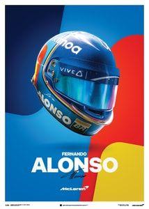 F1 Alonso McLaren Logo - Automobilist - McLaren - Fernando Alonso - Helmet - 2018 - Poster ...