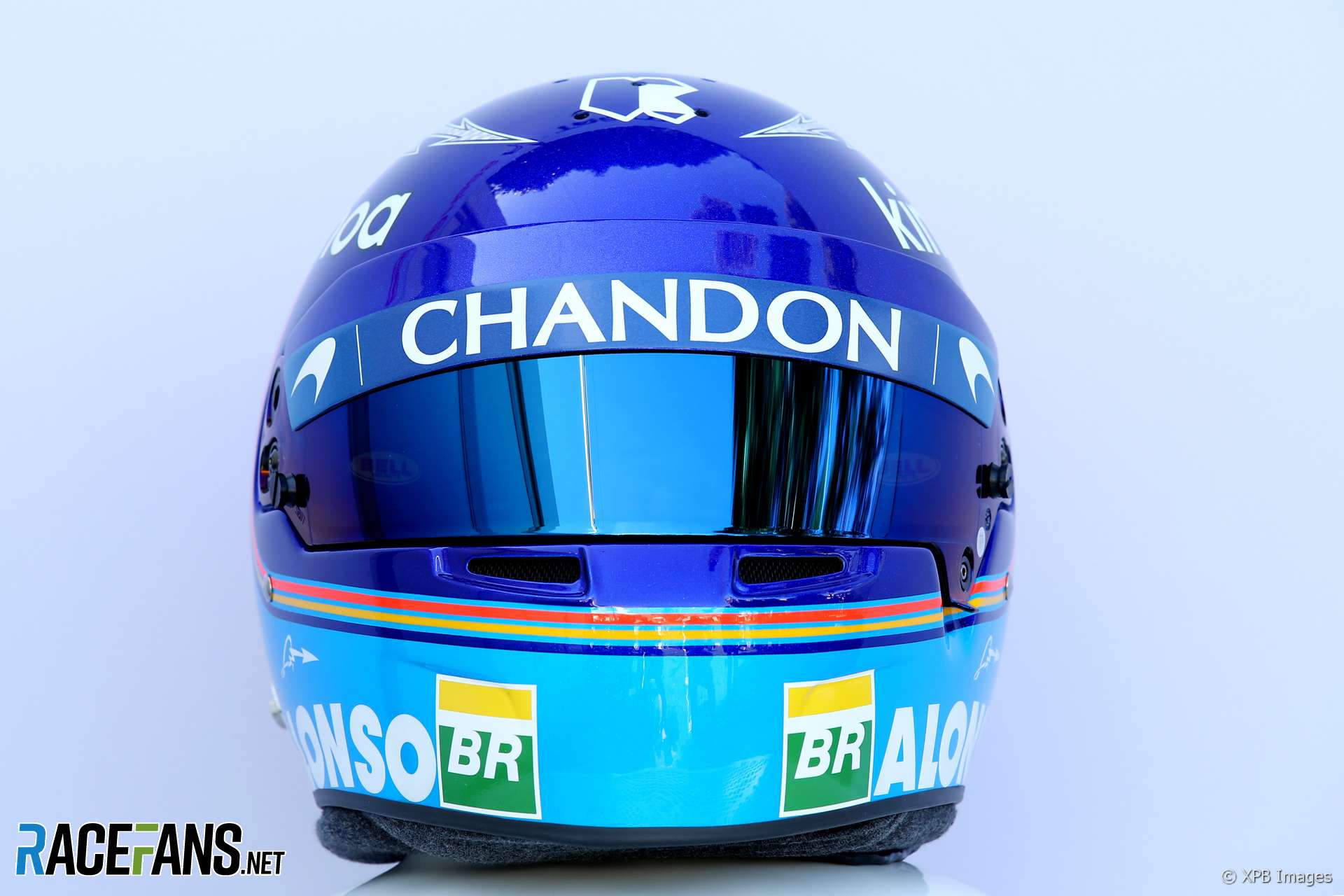 F1 Alonso McLaren Logo - Fernando Alonso, McLaren, 2018 helmet · RaceFans