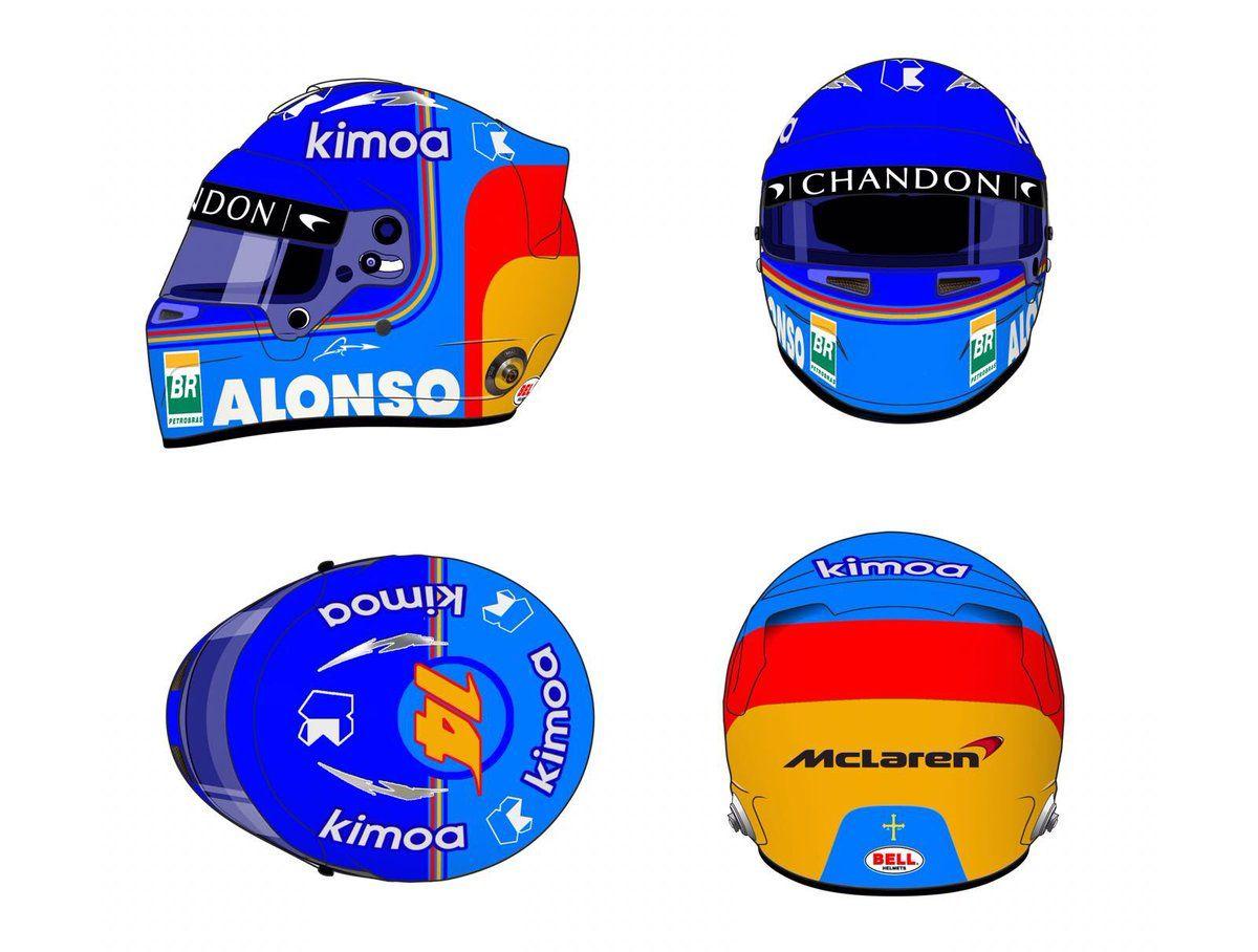 F1 Alonso McLaren Logo - Here it is: Fernando Alonso's new 2018 helmet!
