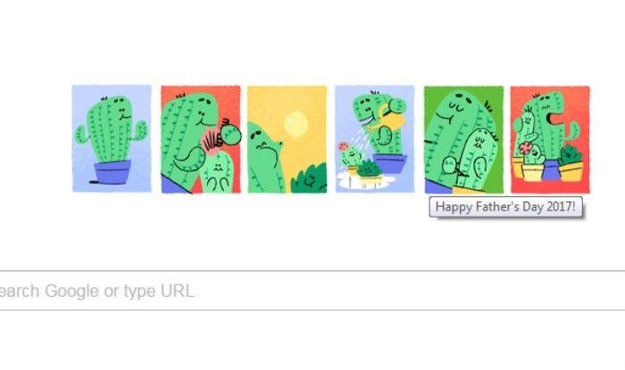 Father's Day Google Logo - Father's Day 2017 Google Doodle got cactus daddy and his baby ...