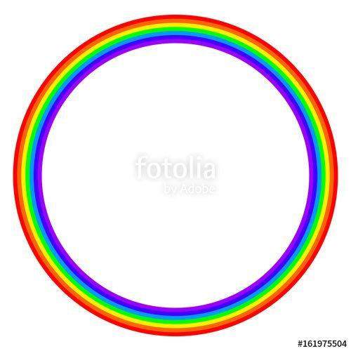 Rainbow Orange Red Circle Logo - Rainbow colored circle on white background. Ring with rainbow bands ...