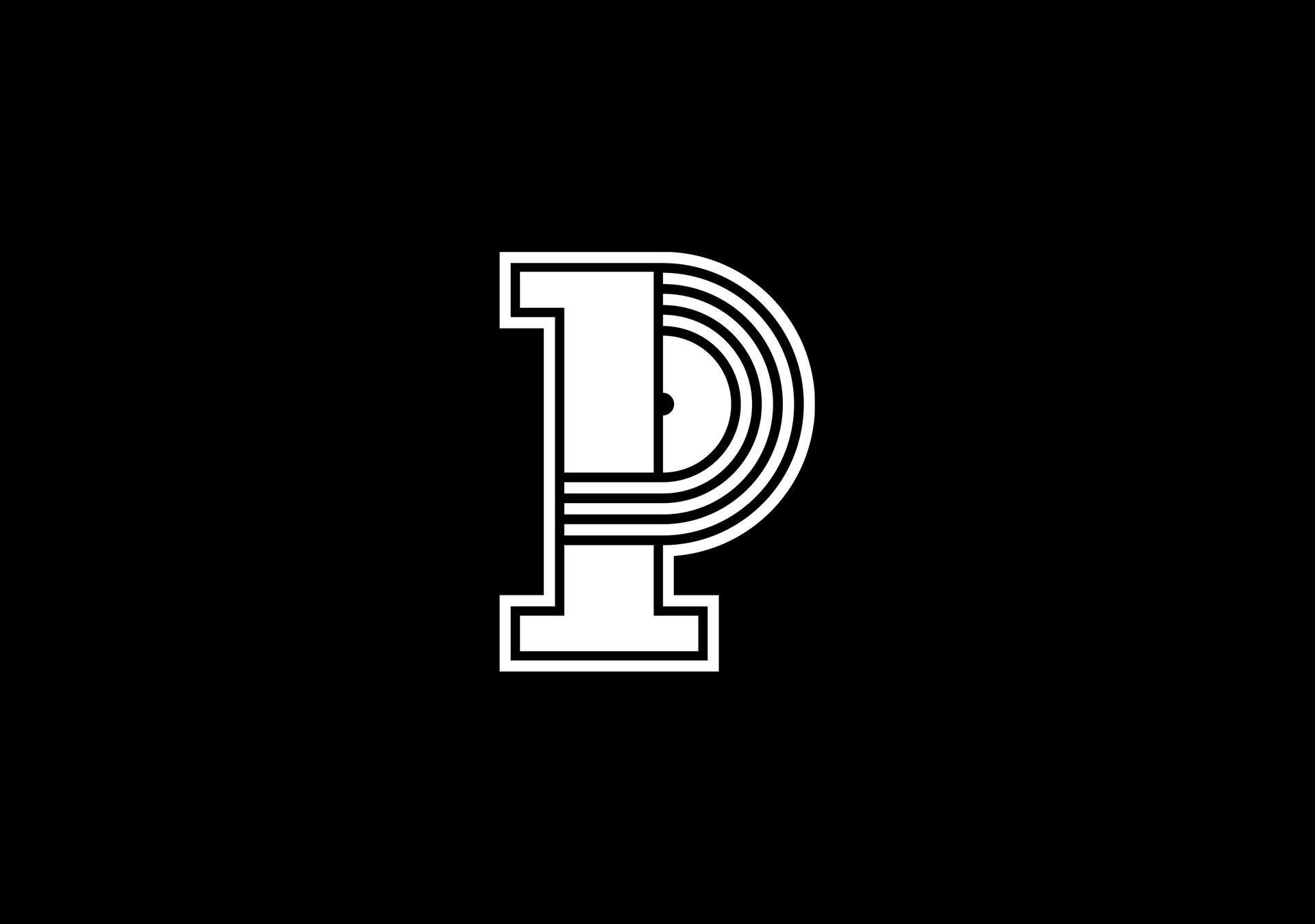 Black and White P Logo - April77 Creative