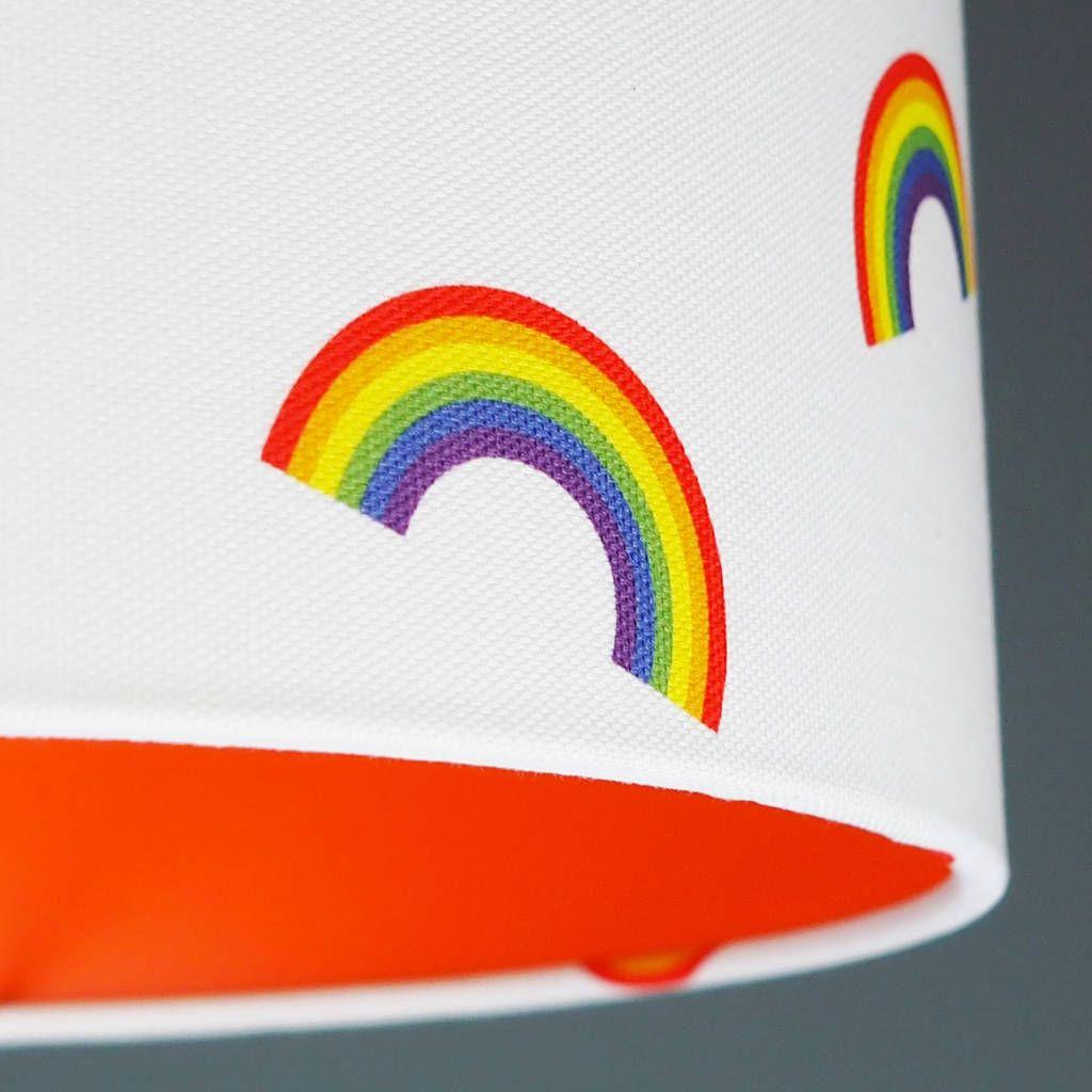 Rainbow Orange Red Circle Logo - multi rainbow drum lampshade choice of colours