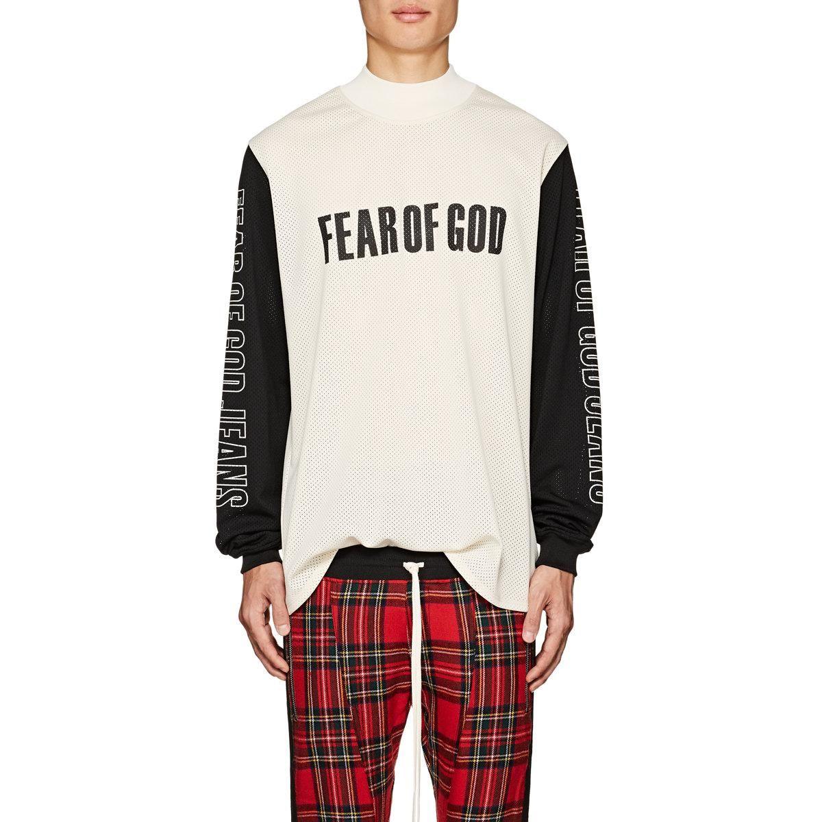 Fear of God Clothing Logo - Fear Of God Thedrop Motocross Logo Mesh T in White for Men