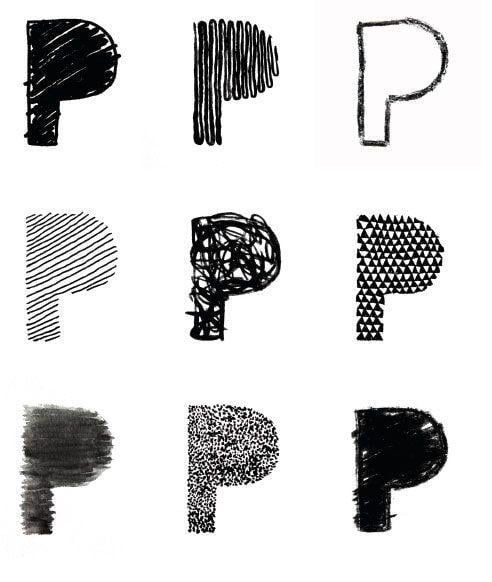 Black and White P Logo - First letter of their name in various forms. Fun!. Educational Fun