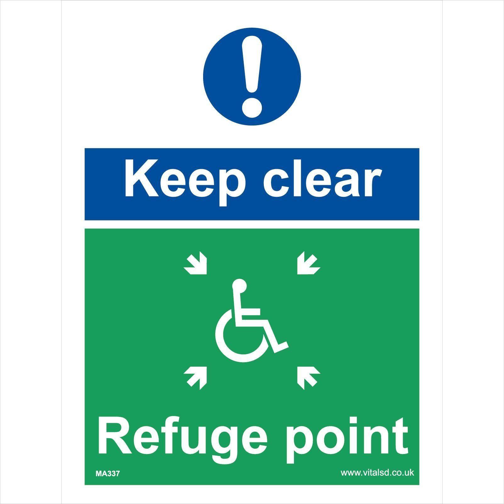 Clear Views Logo - MA337-MA-0300-0400 Keep Clear Refuge Point Sign 300 x 400mm - 12 x ...