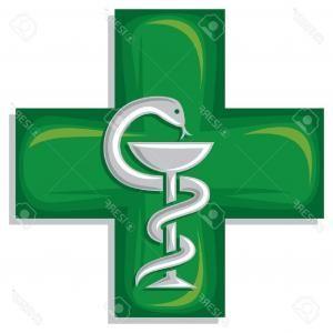 Green Medical Cross Logo - Green Medical Cross Logo With Human Body Shape Vector