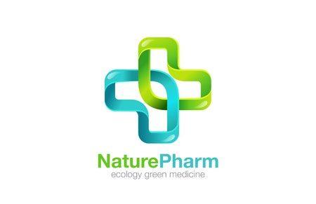 Green Medical Cross Logo - Medical Cross Logo Pharmacy natural eco Clinic design vector