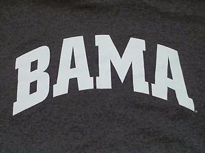 Black and White Bama Alabama Logo - Details about University Of Alabama BAMA Gray with White Letters T-Shirt  Adult M Medium