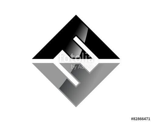 Black and White Diamond Shape Logo - F Letter Logo Diamond Shape