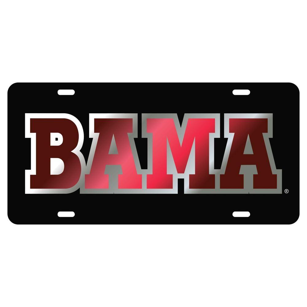 Black and White Bama Alabama Logo - Alabama License Plate Black/Crimson BAMA
