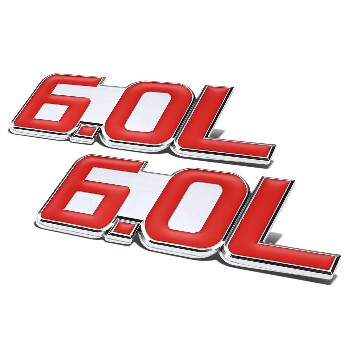 Silver & Red X Logo - DNA Motoring: 2 x Metal Emblem Decal Logo Trim Badge 6.0L Red