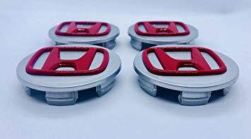 Silver & Red X Logo - BadgeD 4 x high quality Honda 70 mm wheel badge, silver red logo ...