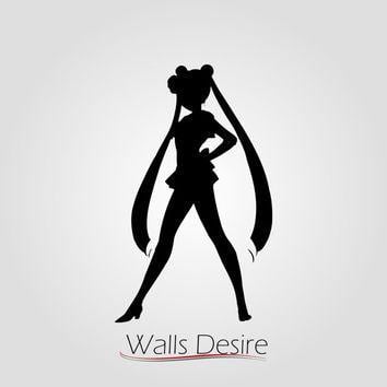 Sailor Moon Black and White Logo - Best Sailor Moon Decal Products on Wanelo