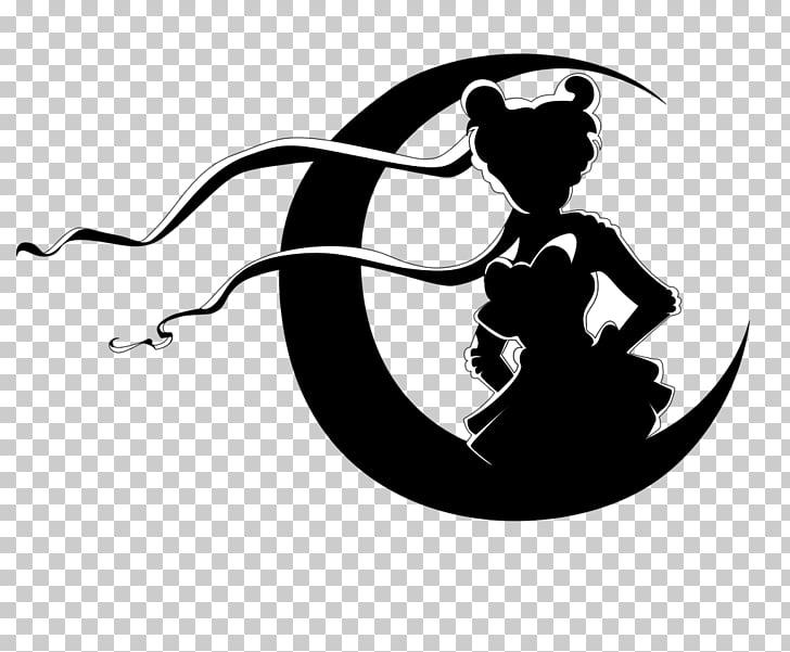 Sailor Moon Black and White Logo - Sailor Moon Luna Sailor Mars Chibiusa Silhouette, sailor moon
