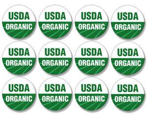 Small USDA Logo - Sheet of 12: 1 inch Tall ORGANIC Logo Stickers -small usda insignia