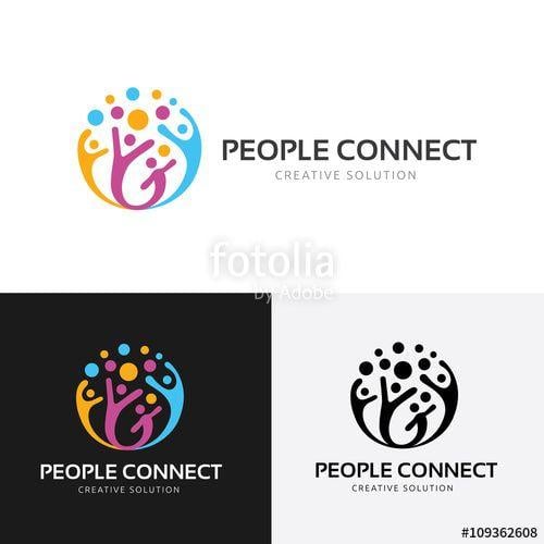 Communication People Logo - People connect logo.communication logo. family logo. vector logo ...