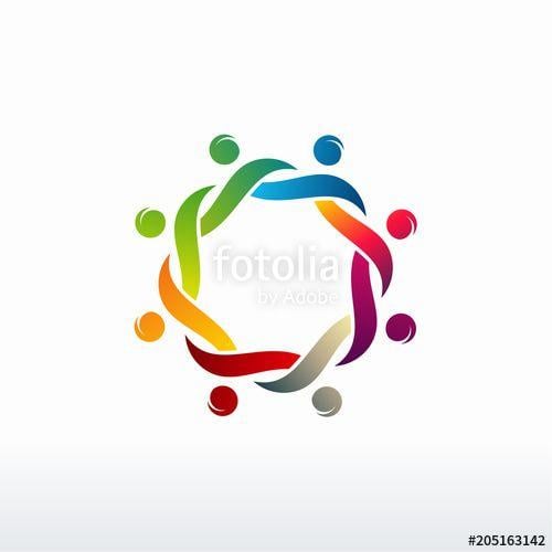 Communication People Logo - Colorful Happy people vector, Community logo. Teamwork logo ...