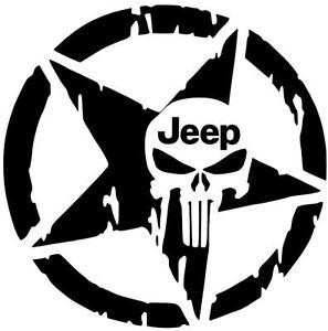 Jeep Star Logo - JEEP STAR Decal Wrangler TJ JK Rubicon Hood Fender Punisher Sticker ...