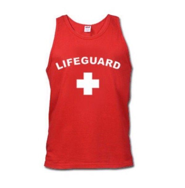 Red White Plus Sign Logo - tank top, mens shirt, life guard, red, white, plus sign, quote on it