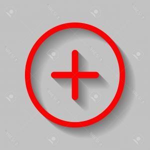 Red White Plus Sign Logo - Photostock Vector Positive Symbol Zoom In Plus Sign Icon Isolated On ...