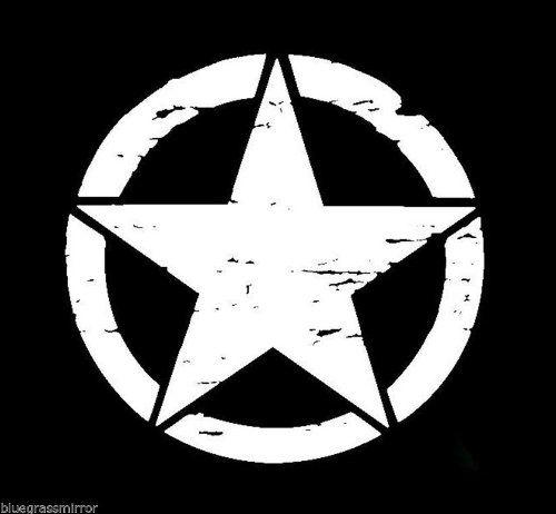 Jeep Star Logo - Jeep White Distressed Star Vinyl Decals