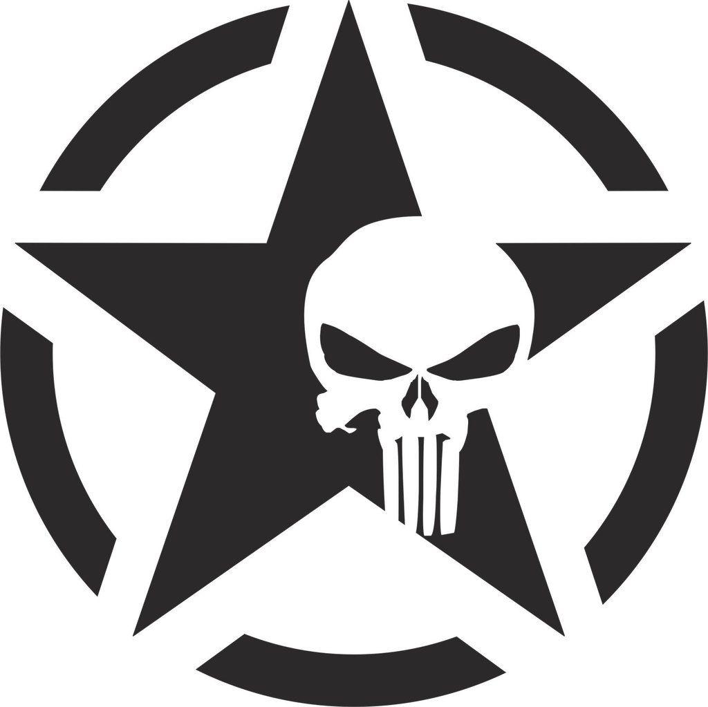 Jeep Star Logo - Jeep Willy Army Star Punisher Vinyl Decal – Decals N More