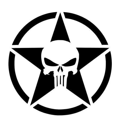 Jeep Star Logo - Amazon.com: Jeep Wrangler Punisher Star Skull Premium Decal Vinyl ...