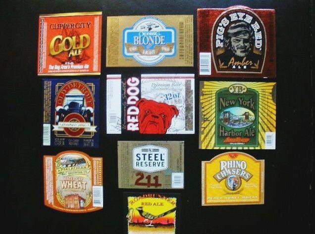 Old Red Dog Beer Logo - 10) Diff..old Stock.. Foil Beer Labels ...red Dog, Pig's Eye Red ...