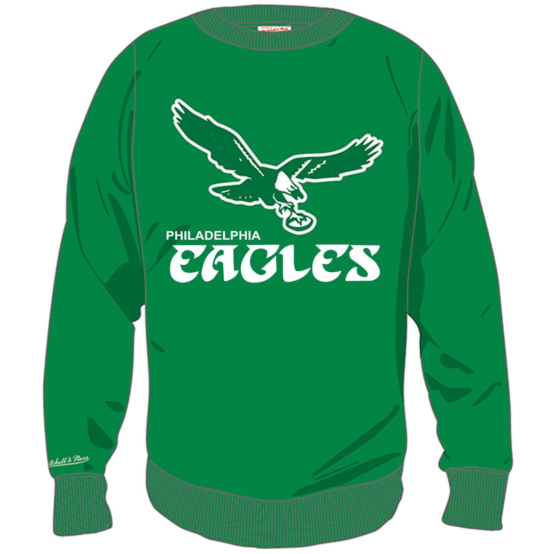 Kelly Green Eagles Logo - Philadelphia Eagles 1948-1969 Vintage Bird Logo Kelly Green Crewneck