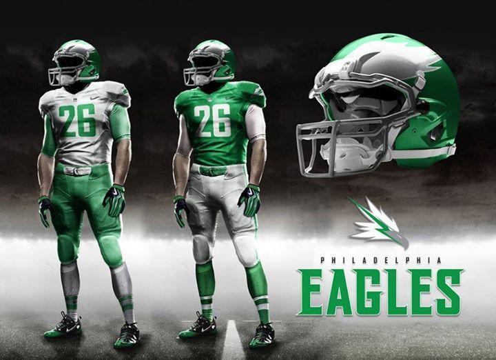Kelly Green Eagles Logo - Rate These Concept Eagles Jerseys | Crossing Broad