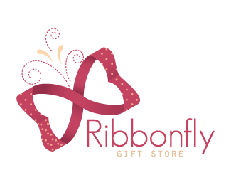 Design Shop Logo - Ribbon butterfly gift shop Designed