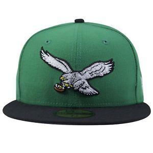 Kelly Green Eagles Logo - Details about Philadelphia Eagles Throwback Logo Kelly Green on Black 5950  Fitted Cap