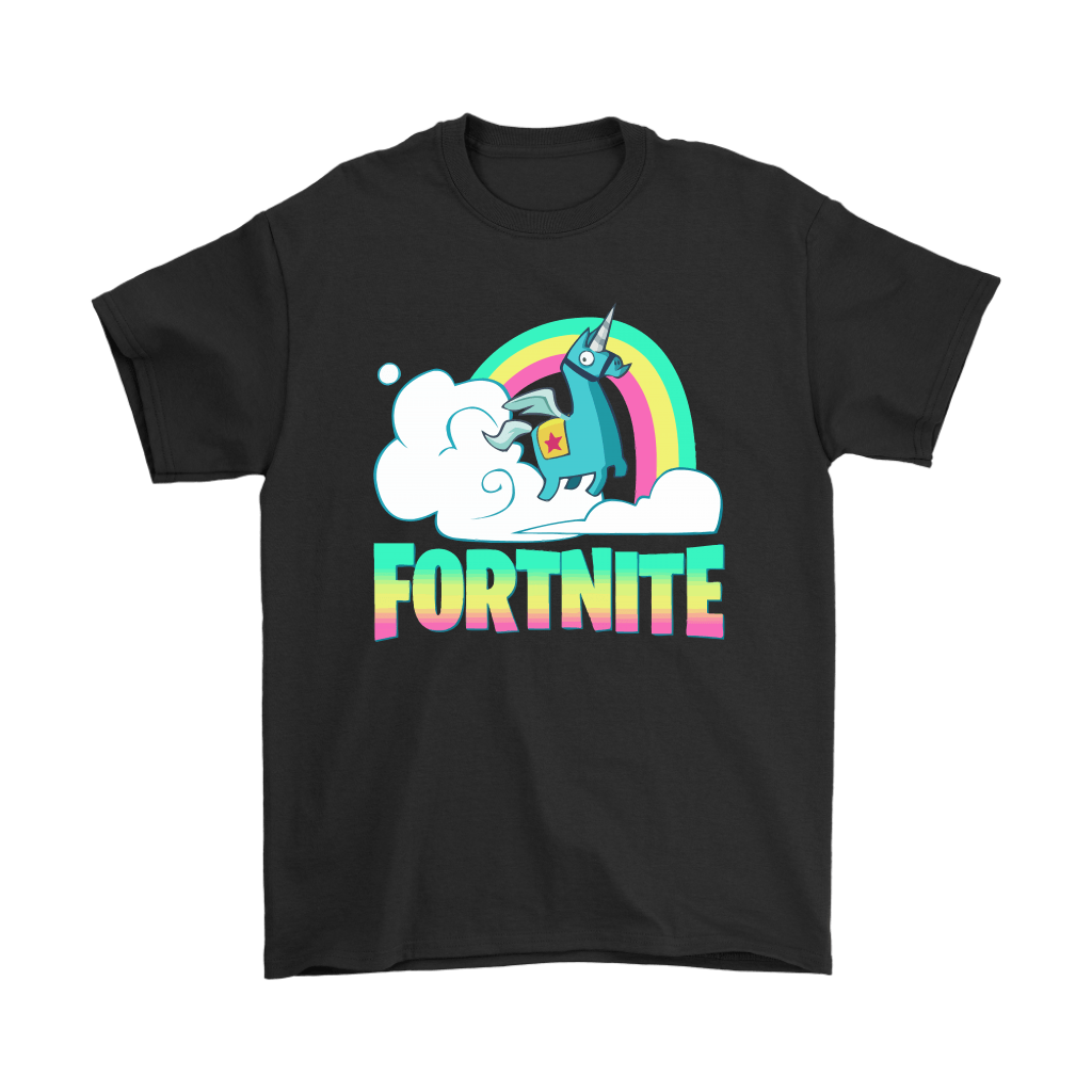 Supreme Fortnite Logo - Fortnite Battle Royale Rainbow Llama Unicorn Shirts