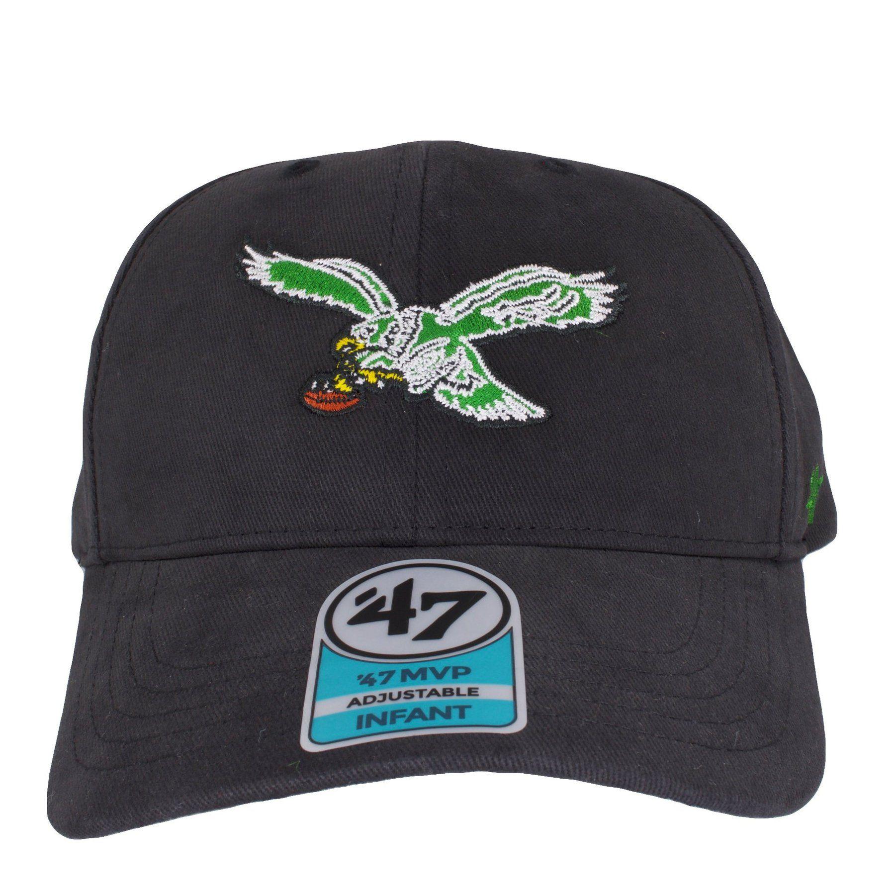 Kelly Green Eagles Logo - KIDS Philadelphia Eagles Throwback Logo Black Dad Hat