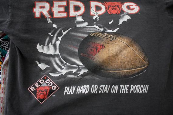 Old Red Dog Beer Logo - Vintage Red Dog Beer Shirt. 90s Beer Collectible Shirt. Black