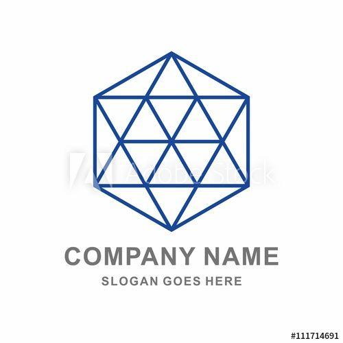 Geometric Hexagon Logo - Geometric Hexagon Triangle Thin Line Vector Logo Template this